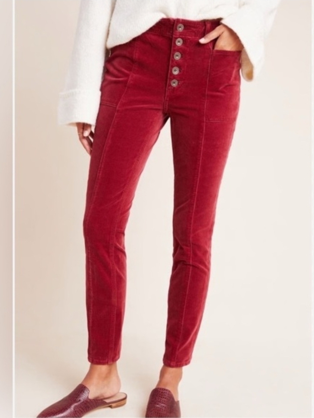 Anthropologie Pilcro High Rise Skinny Corduroy Pant Size 30